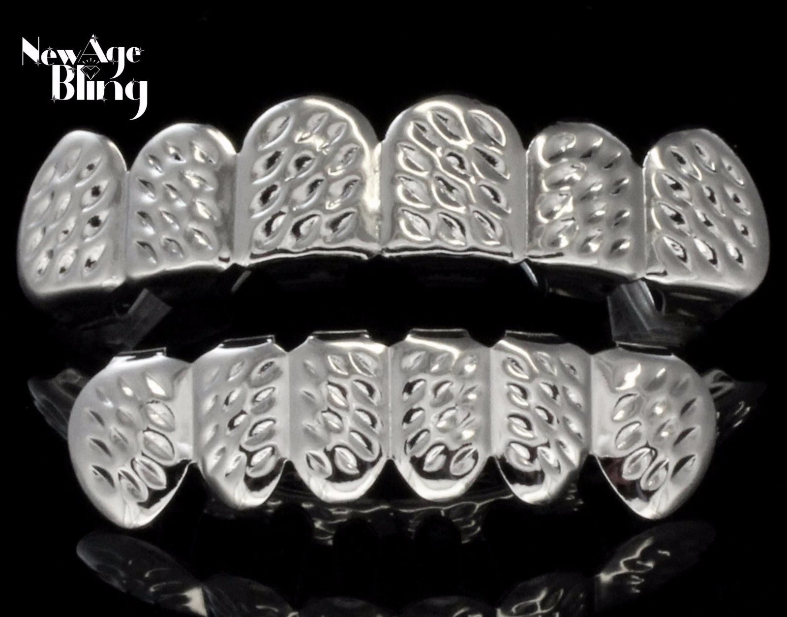 Custom Fit Teeth Silver Plated Top Bottom Grillz