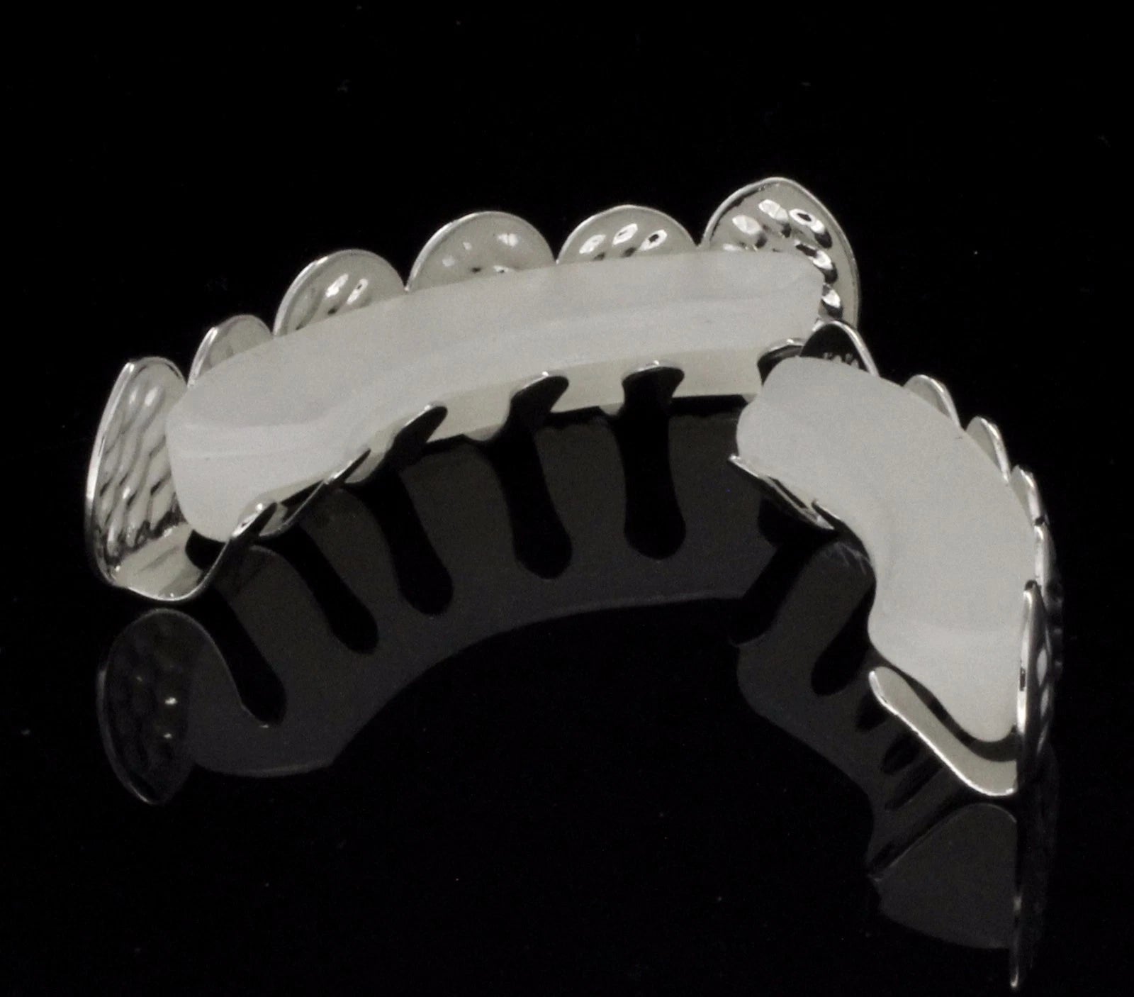 Custom Fit Teeth Silver Plated Top Bottom Grillz
