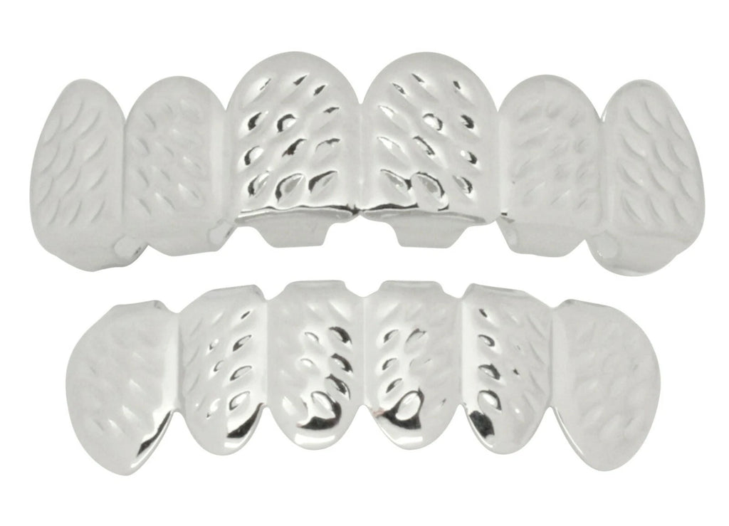 Custom Fit Teeth Silver Plated Top Bottom Grillz